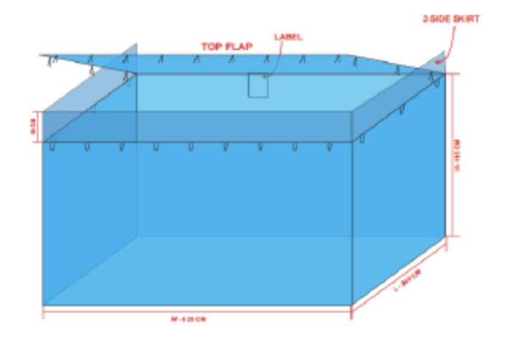 Big Bag Amianto 17m3 640 x 240 x 115 cm con tejido laminado